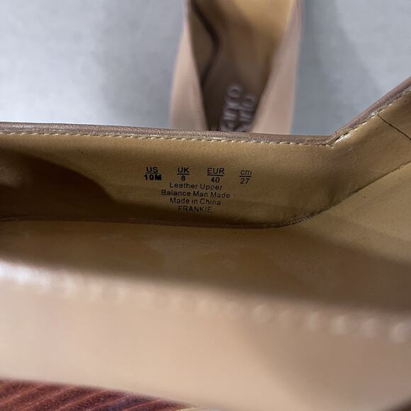 Franco Sarto Frankie Wedge Pumps Women's 10M Cool Taupe Leather Pointed Toe Nude - Picture 10 of 11